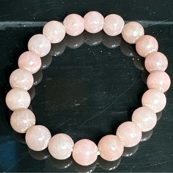 146.85CT 10mm Natural Pink Opal Stretchable Bracelet - Picture 5 of 14